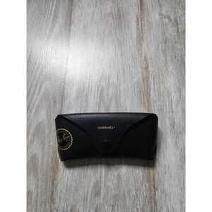 Ray Ban Chromance Black Sunglasses Case Semi Hard Textured Snap Closure